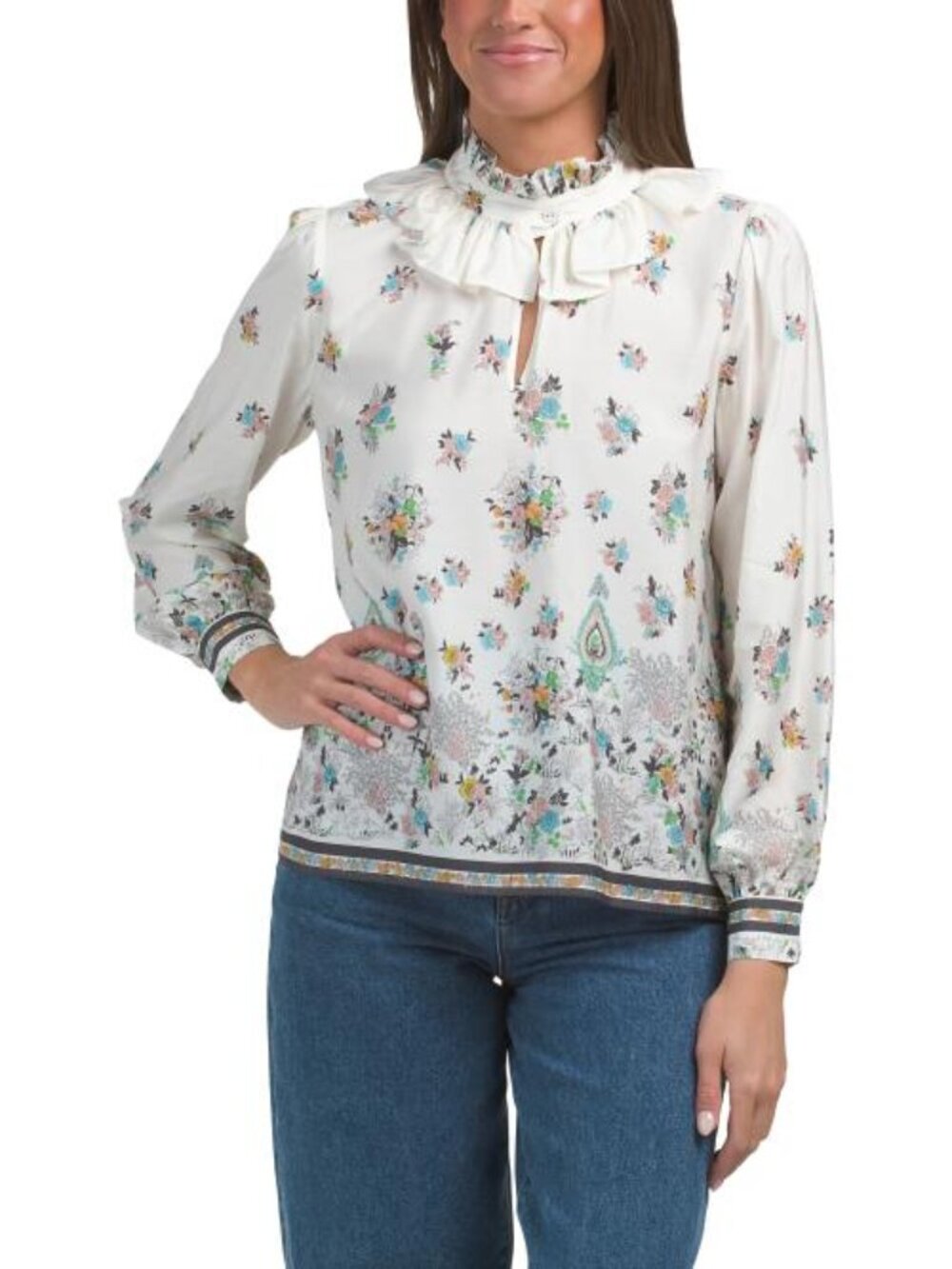 SECRET MISSION Silk Blend Giselle Top